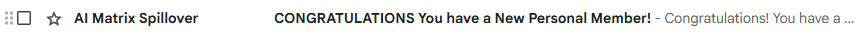 Congratulations — you have a new personal member notification